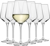 Hoog Witte Wijnglazen | Set van 6 | 390 ML | Avant-Garde Collectie | Kristalglas | Perfect voor Thuis, Restaurants en Feesten | Vaatwasser Veilig