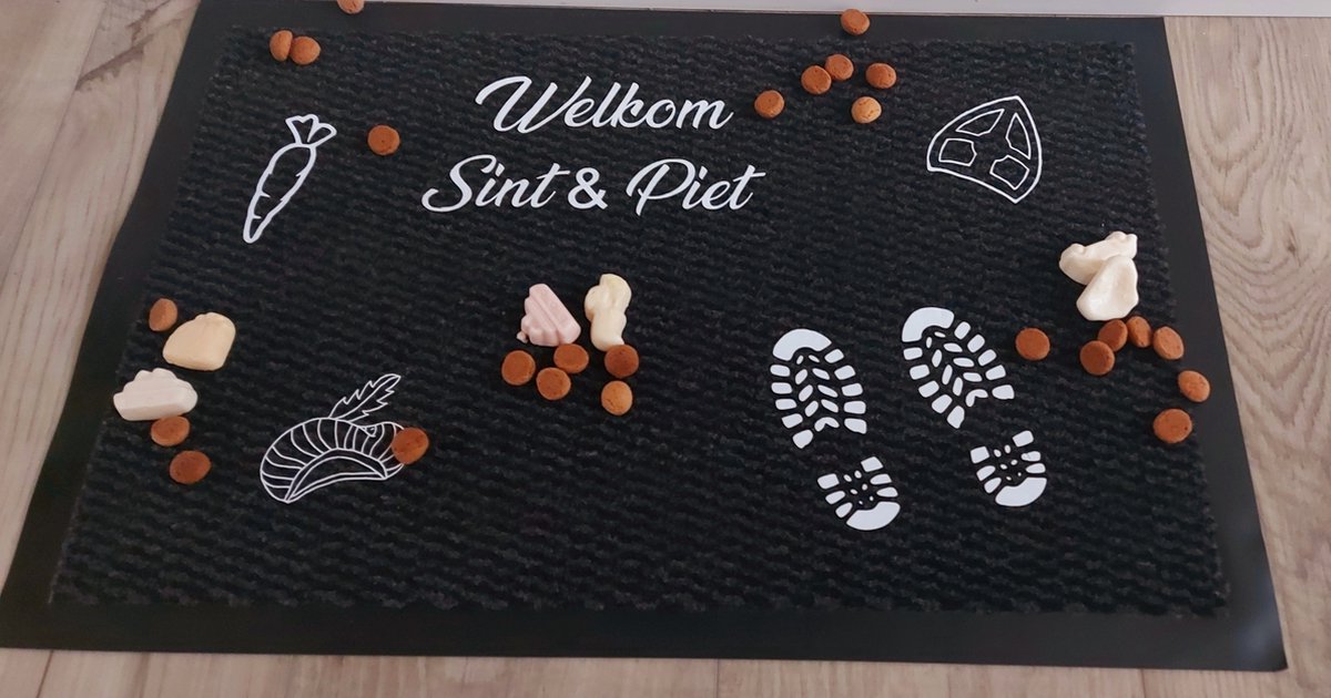 Bedrukte mat Welkom Sint en Piet, Deurmat, Mat, Bedrukte mat,Bedrukte mat Welkom Sint en Piet, Sinterklaas mat, Mat , Sinterklaas, Sint en Piet, Siermat, Kinderfeest , XLX®