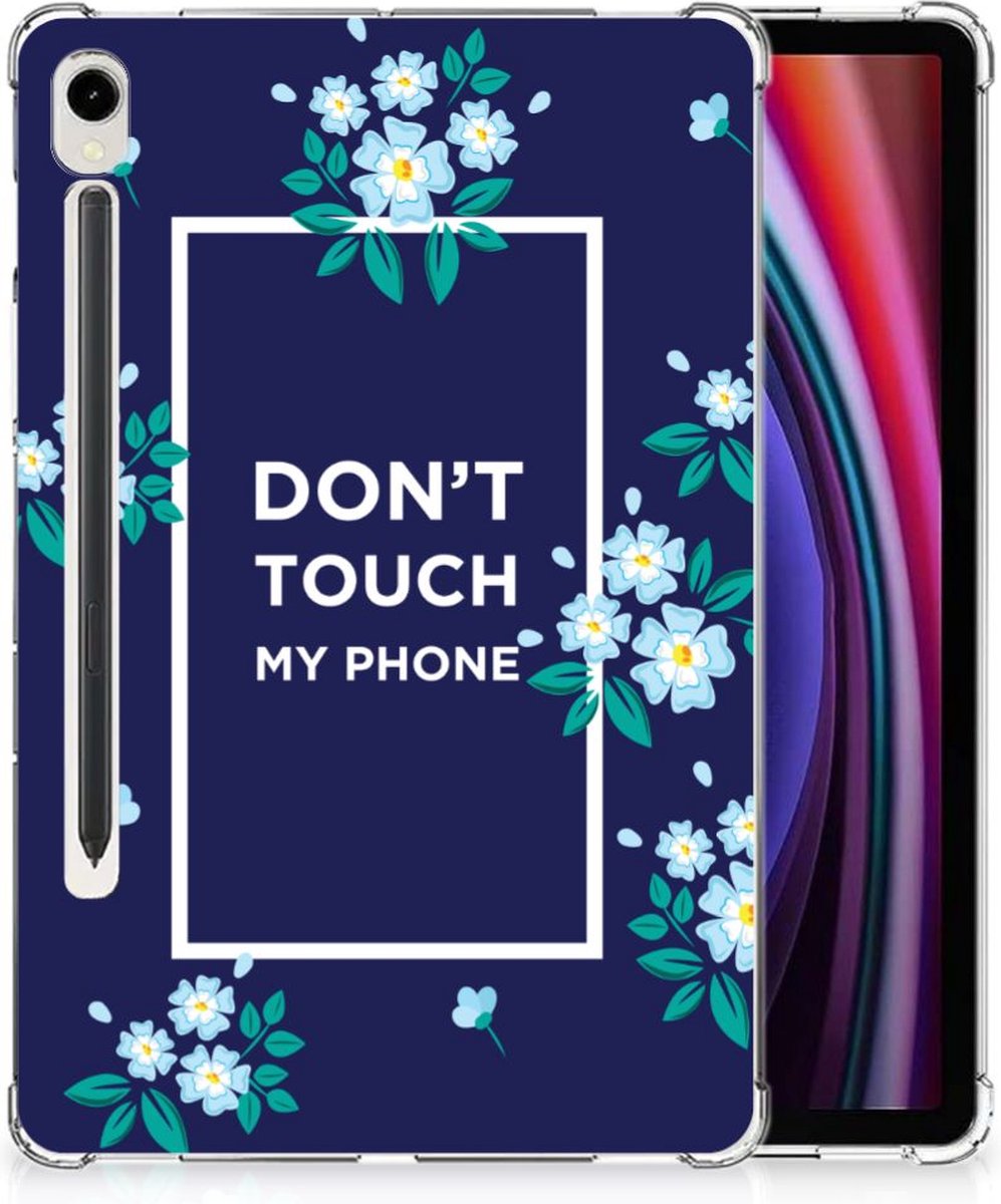 Samsung Galaxy Tab S9 Print Case Flowers Blue DTMP