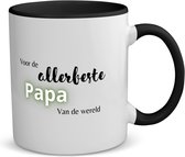 Akyol - voor de allerbeste papa van de wereld koffiemok - theemok - zwart - Papa - de beste vader - vader cadeautjes - vaderdag - verjaardagscadeau - verjaardag - cadeau - geschenk - kado - gift - vader artikelen - 350 ML inhoud