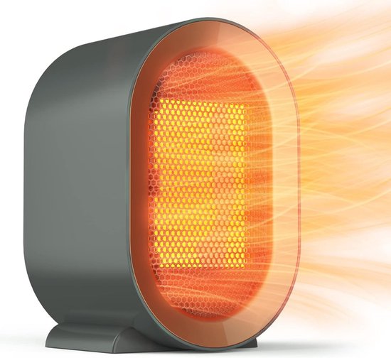 Kachelventilator - Mobiele ventilatorkachel, energiebesparend, 1200 W, zuinige keramische ventilatorkachel met 2 warmtestanden en oververhittingsbeveiliging, voor kamer, slaapkamer, kantoor, stille lage