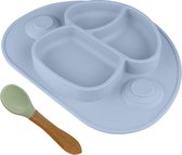 Napperons en plastique Nevi - Couverts pour enfants Vaisselle pour enfants Vaisselle Bébé - Assiette enfant - Set de table enfant - Assiette à ventouses Bleu ciel
