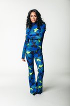 Colourful Rebel Moved Flower Peached Extra Flare Pants - M