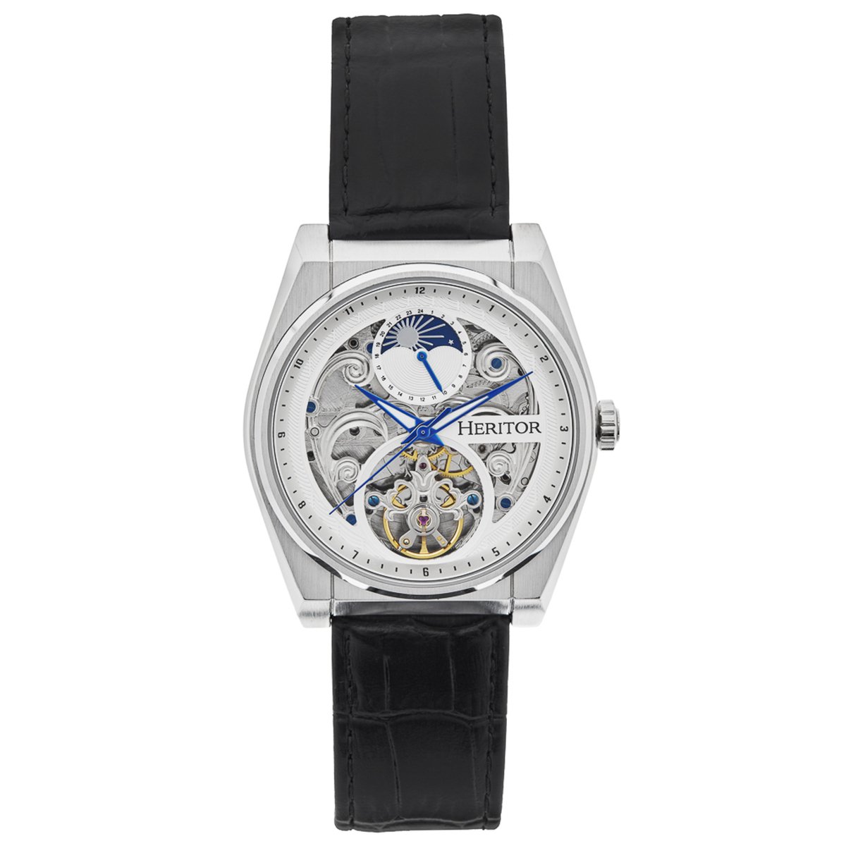 Heritor Automatic Daxton Skeleton Horloge - Zwart-Wit