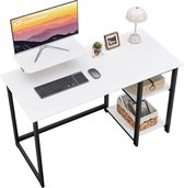 thuisbureau met display stand en flip plank, 100cm moderne eenvoudige schrijfstudie PC werkbank,wit