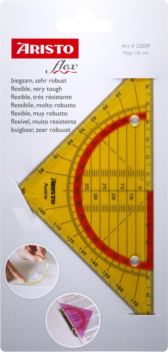 Aristo geodriehoek - GEOflex - 14cm - flexibel - neonkleur - AR-23009 - Aristo
