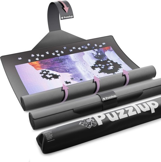 Foto: Puzzlup 3000 puzzelmat neopreen xxl formaat zelfsluitend en antislip portapuzzle met duurzame eco verpakking tot en met 3000 stukjes 95 x 150 cm