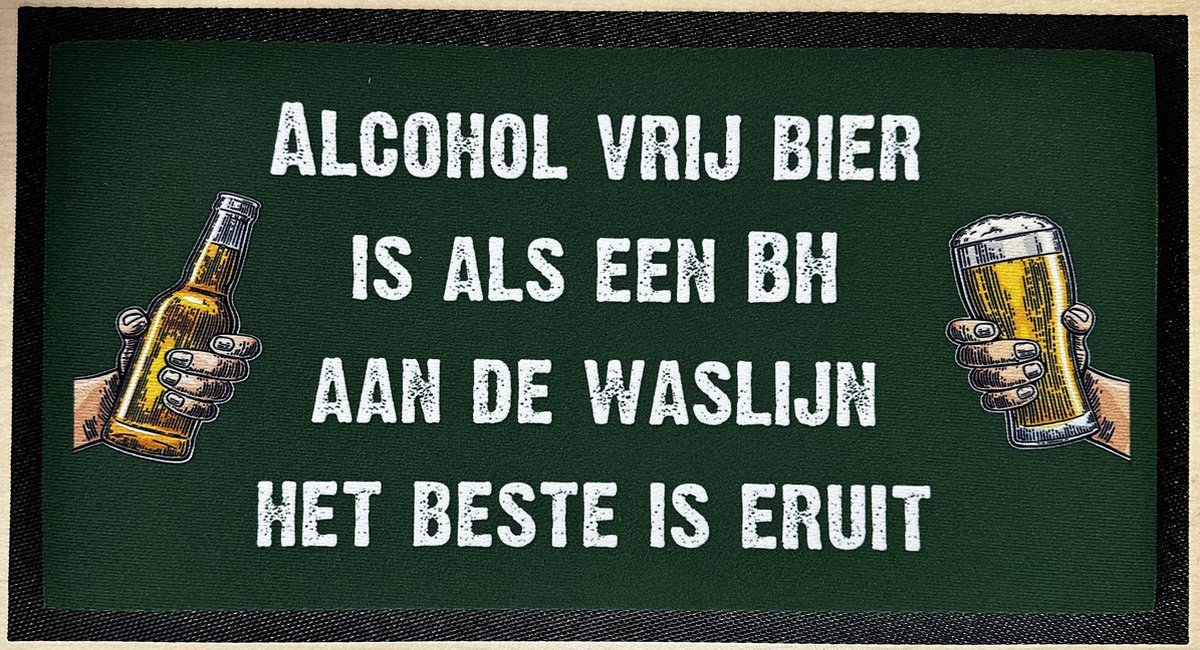 Goedkoopste Alcoholvrij bier als een BH aan de waslijn Barmatje, Dripmat barmat, Bar matje, Bar mat, Barrunner antislip matje rubber -CAFE- THUISBAR-MANCAVE- KROEG