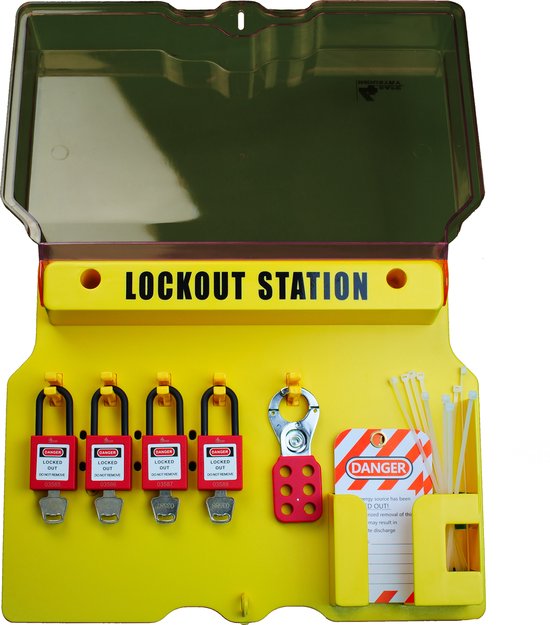 Foto: Lock out station wandmontage lototo loto station lockout tagout incl lockout tagout materiaal lock out tag out loto raapbord