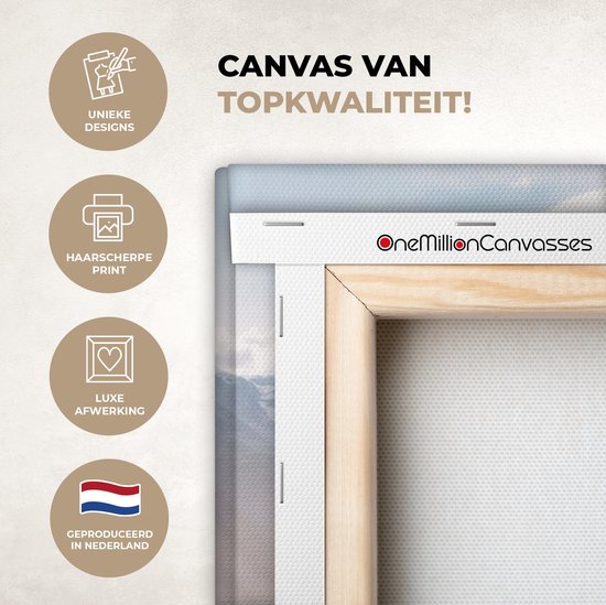 Tableau sur toile Montagnes - Plantes - Paysage - 30x40 cm - Décoration murale