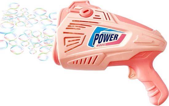 Foto: Bellenblaas pistool elektrisch schiet automatisch bellen bellenblazen bubble gun game incl zeep en batterijen roze