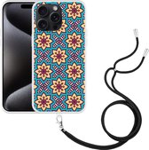 Cazy Hoesje met koord geschikt voor iPhone 15 Pro Max Mandala Hippie II