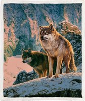 Wolven Fleece Deken 150*200cm Couple Wolves