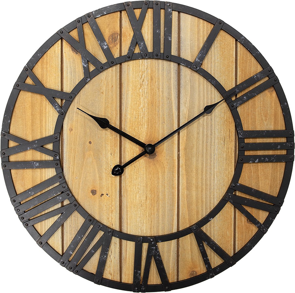 Wandklok Ø 46x5 cm Bruin MDF