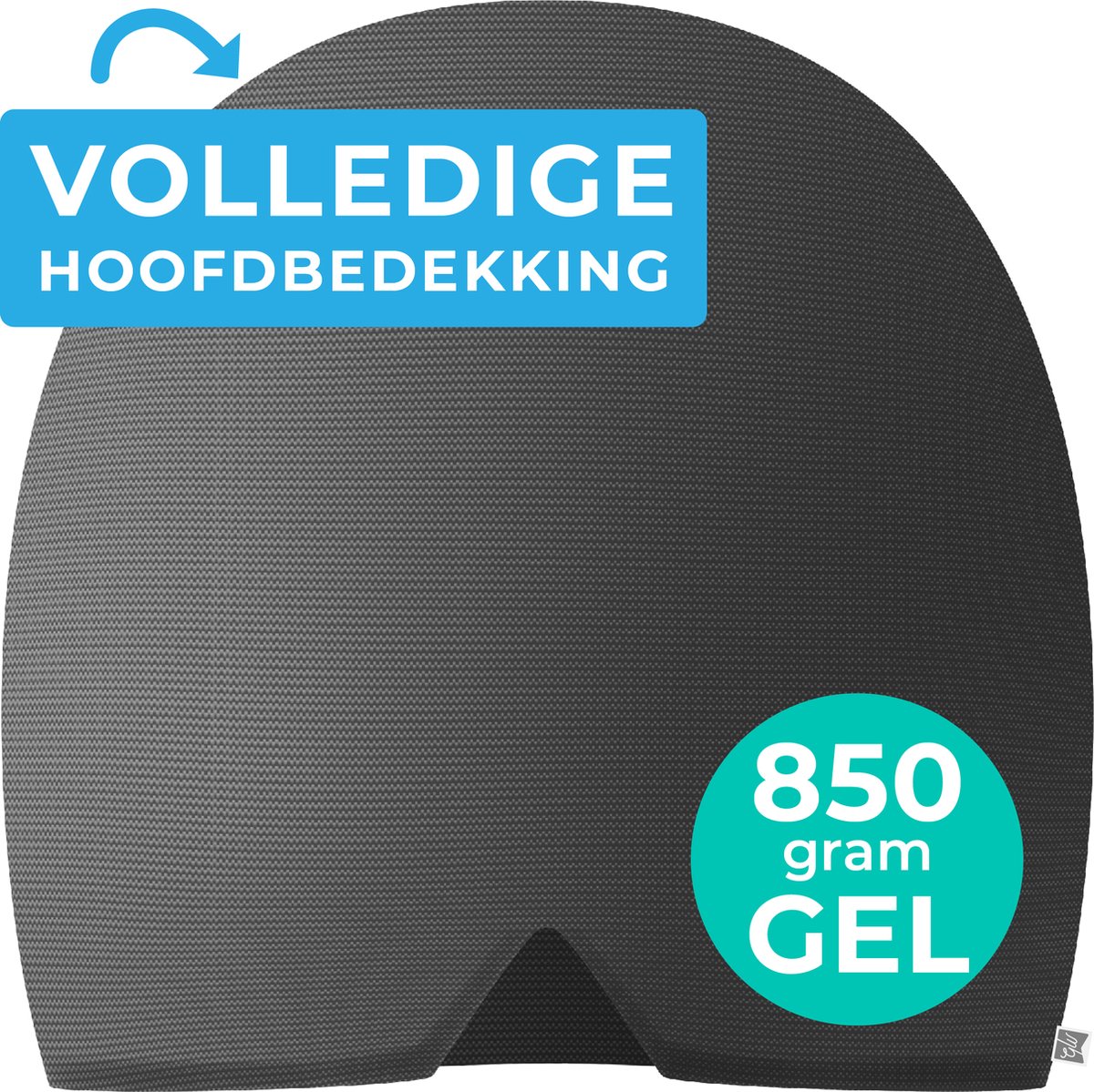 Goedkoopste Goedewaere Migraine Muts - Masker Tegen Hoofdpijn - Verkoelt en Verwarmt - 360° Hoofdbedekking - Extra Zwaar - 850 gram - Grijs