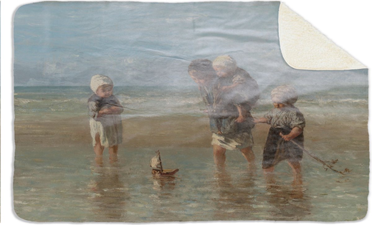 Fleecedeken Kinderen der Zee, FD2023803, Plaid, 96x146cm, Polyester Sherpa