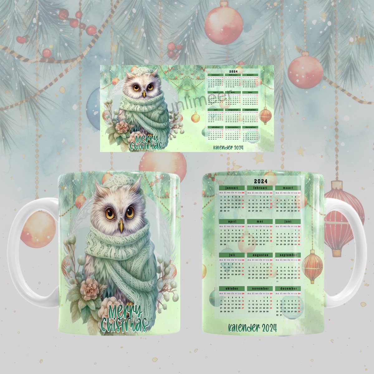 Mok Merry christmas / Vrolijk kerstfeest met de jaarkalender 2024!