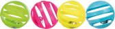 Trixie Set Speelballen met Belletje - Ø 4 cm - Kunststof - 4 stuks - Assorti