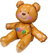 Grote folie ballon zittende beer Happy - beer - bear - folie - ballon - babyshower - verjaardag - genderreveal - geboorte - zwanger