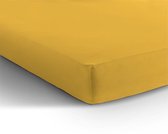 Hoogwaardige Dubbel Jersey Hoeslaken - Kleur. Geel - Maat. 140x200/220 - Gewicht. 220 Gram/m2 - Topkwaliteit