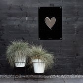 MOODZ design | Tuinposter | Buitenposter | Hart | 50 x 70 cm | Zwart