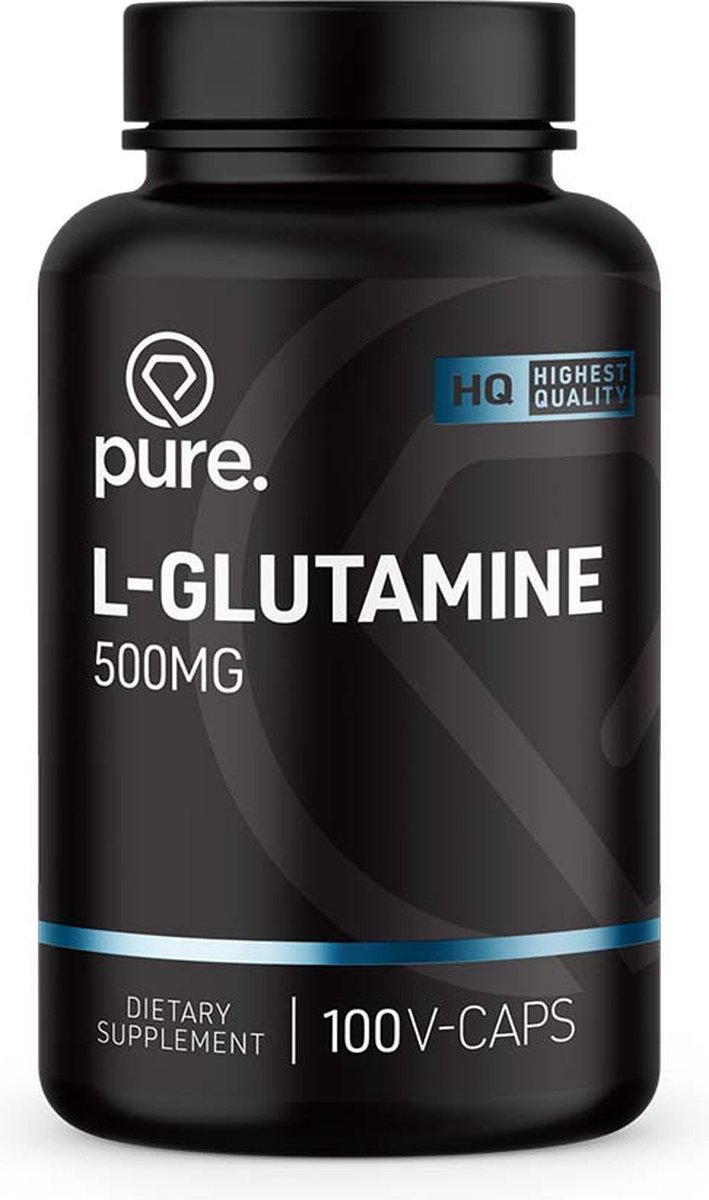PURE L-Glutamine - 100 V-Caps - 500mg - aminozuren - vegan capsules - PURE