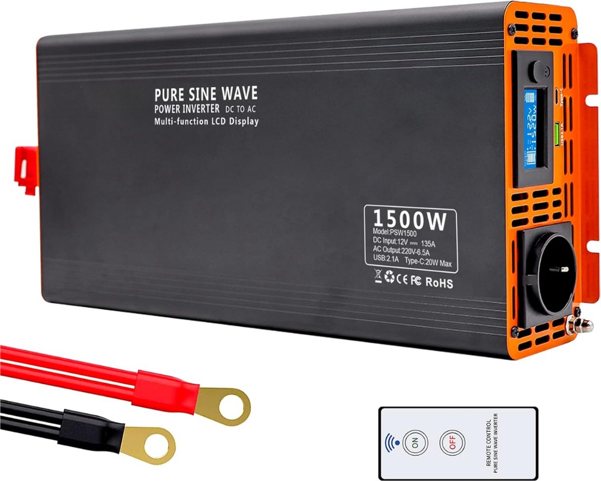 Elysium - Spanningsomvormer - Omvormer 110V Naar 220V - Spanningsomvormer 110 230 Volt - 1500W