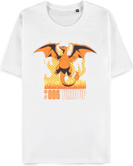 Tshirt Homme Pokémon -M- Dracaufeu Wit