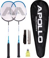Apollo Badmintonset | Carbon professionele badmintonracket | lichtgewicht badmintonracket | set voor training, sport en entertainment met rackettas | shuttleset kinderen