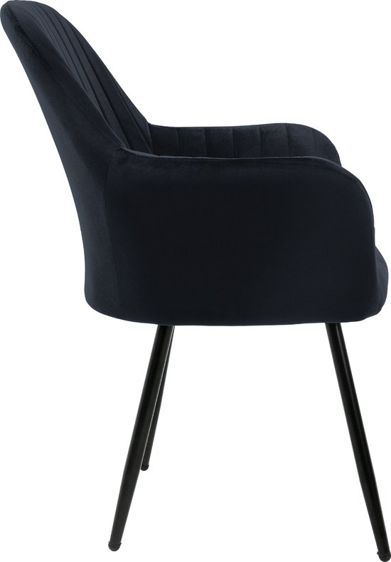 Duhome 8043B Eetkamerstoel, fluweel, retrodesign, gestoffeerd, rugleuning, metalen poten, 2 stuks, roze