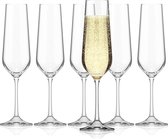 Champagneglazen, 6-delig, 200 ml, champagneglas, vaatwasmachinebestendig, ook ideaal als Prosecco glazen en champagneglazen