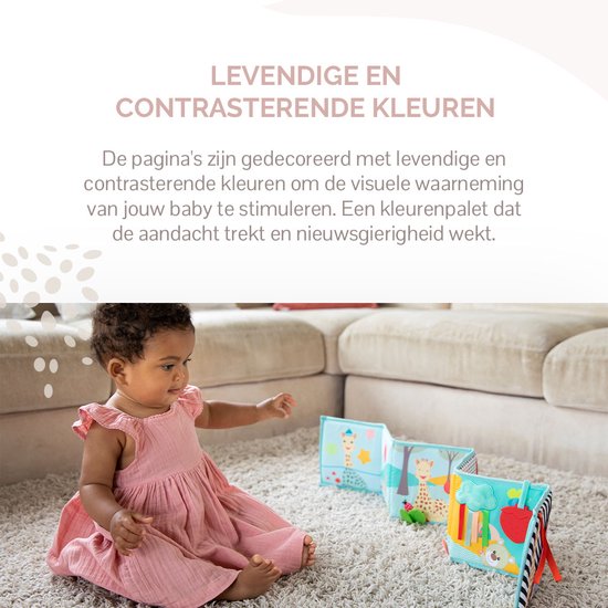 Sophie de giraf Opvouwbaar Speelboek - Babyboekje - Baby boek - 6 Dubbelzijdige pagina's - Prikkelt de zintuigen - Vanaf 0 maanden - Uitvouwbaar tot 94 cm van Sophie de Giraf. — afbeelding 3