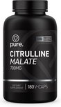 Zwarte pot met Pure. Citrulline Malate 700mg. 180 V-Caps. Supplement.