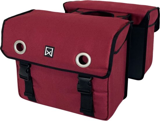 Willex Dubbele Fietstas - Canvas - Reflectie - 30 liter - Universele Bevestiging -Rood — afbeelding 5