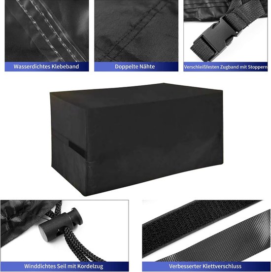 YoungBee Tuinmeubelhoezen, rechthoekig/vierkant tuinmeubelhoezen, waterdicht, anti-UV, verbeterde scheurvaste 420D Oxford-stof, hoezen voor tuinbankstel uit rotan, terrastafelhoezen, 90 x 90 x 90 cm