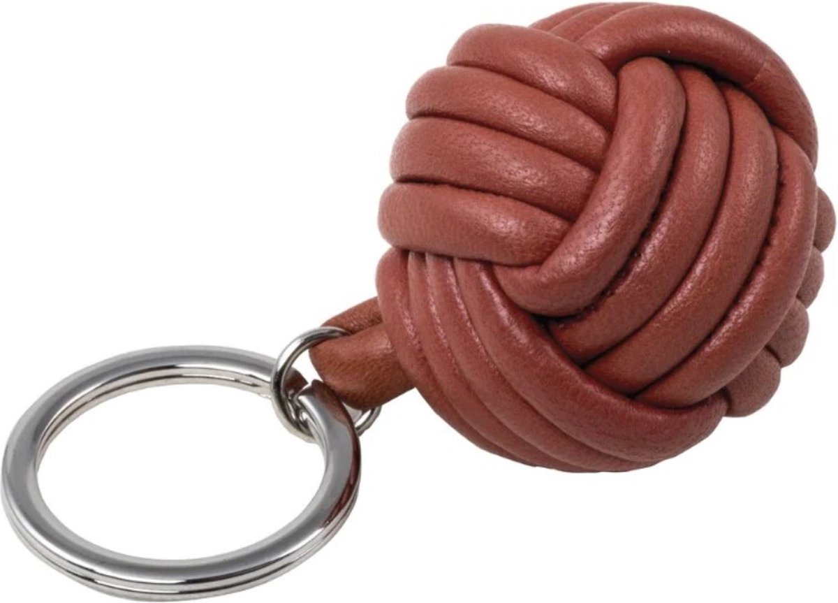 GIOBAGNARA SLEUTELHANGER NODO LEDER COGNAC