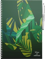 MOYU - Safari Nights Notebook - Uitwisbaar Notitieboek A4 Hardcover - Multifunctionele pagina’s - Inclusief uitwisbare pen, houder en wisdoekje