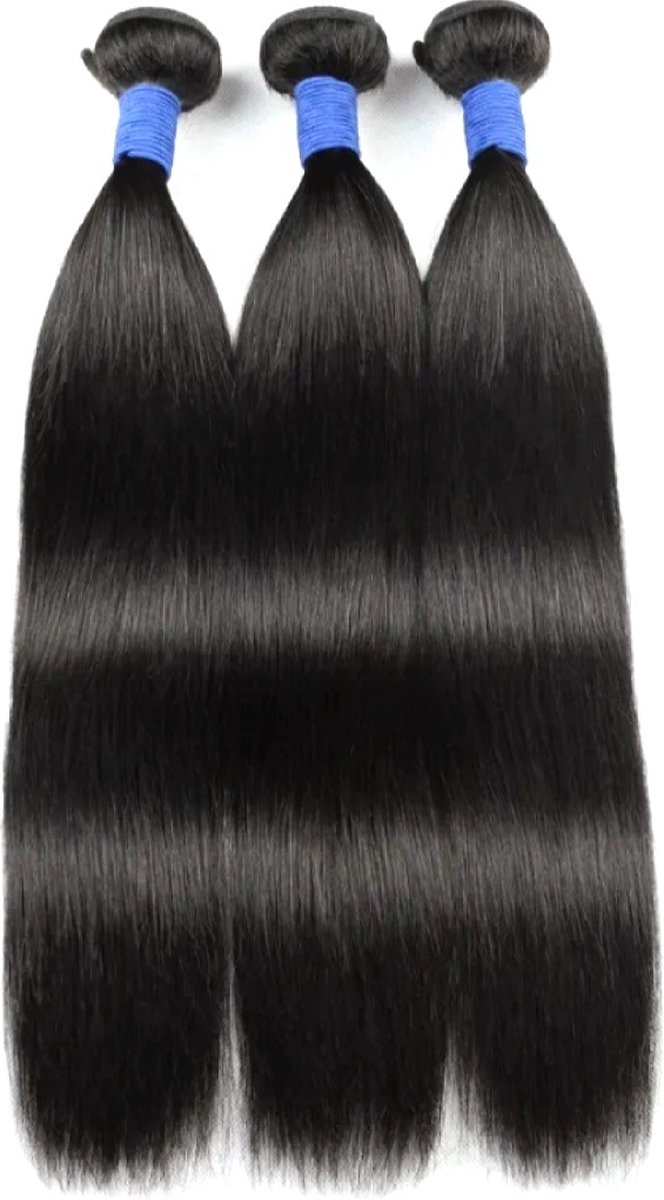 frazimashop - Braziliaanse Remy weave - 22 inch donkerbruine steil weave -real hair extensions -1 stuk. bundel menselijke haren