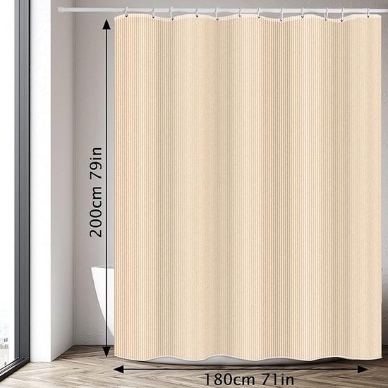 Spirella PVC Douchegordijn 180x200cm - Wit/Blauw Ondoorzichtig