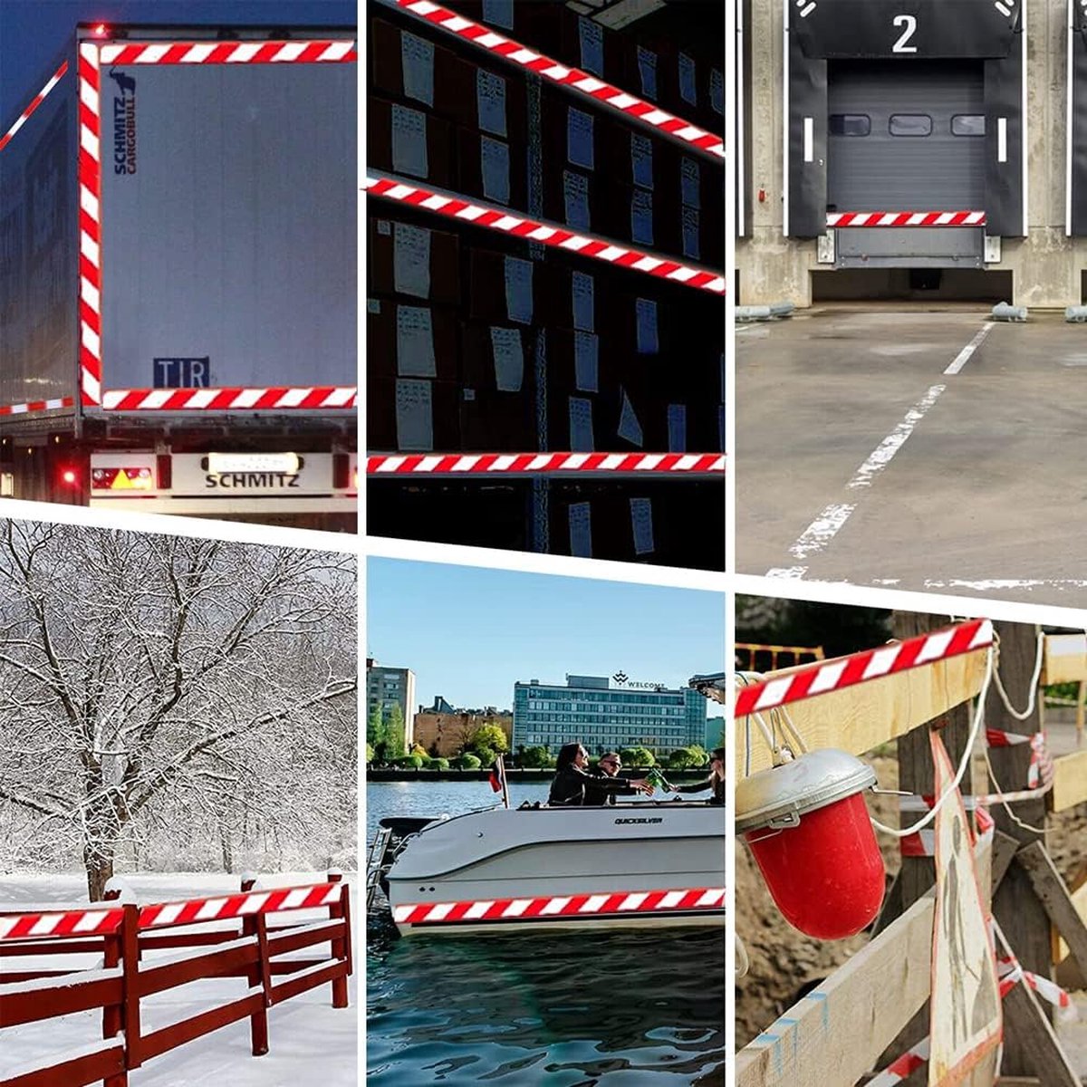 Bande Réfléchissante Autocollante 25m X 5cm - Rouge Et Blanc - Pour Véhicules Et Sécurité