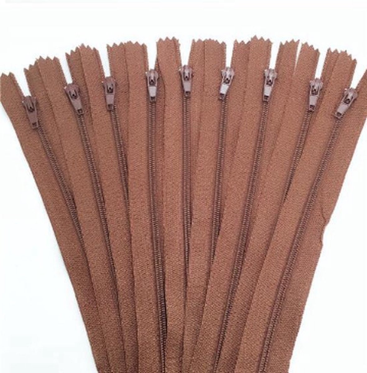 Close end rits 30 cm - bruin - 2 stuks