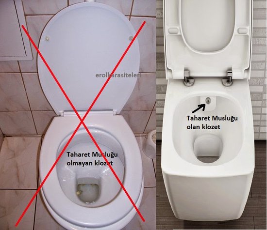 EGE VITRIFIYE KAPYA Keramisch Toiletreservoir + binnenset + toiletbril + installatieset + met taharet - EGE VITRIFIYE