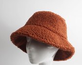 Teddy Bucket Hat- Accessories Junkie Amsterdam- Vissershoed- Winter muts- One size- Cognac
