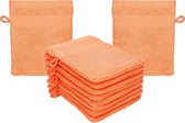 10 Piece Set Wash Mitts Premium, Colour: orange, Size: 16 x 21 cm
