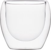 Betrahan Handgeblazen Dubbelwandige Glazen - 150ML Set van 4 - Koffieglazen - Theeglazen - Gratis Glazen Rietjes