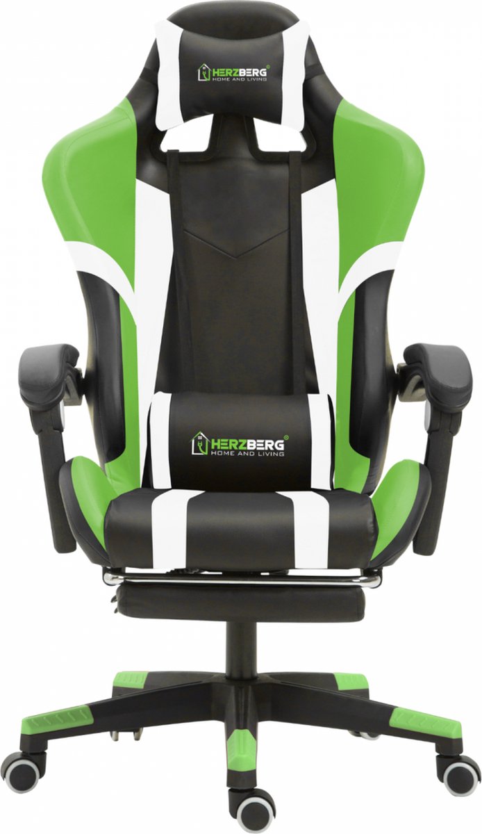 Driekleurige Gaming- En Bureaustoel Met Lineair Accent-gamestoel met voetsteun
