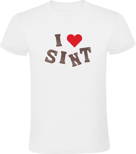 Lettres en chocolat I love Sint T-shirt Homme | Saint-Nicolas | Paquet de nuit | Chocolat | Chemise