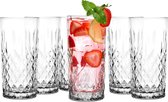 Waterglazen, set longdrinkglazen, cocktailglazen, gin, water, longdrinkglazen, cocktailglazen, drinkglas, waterglas, vaatwasmachinebestendig, transparant, met kristaleffect, 6 x 300 ml