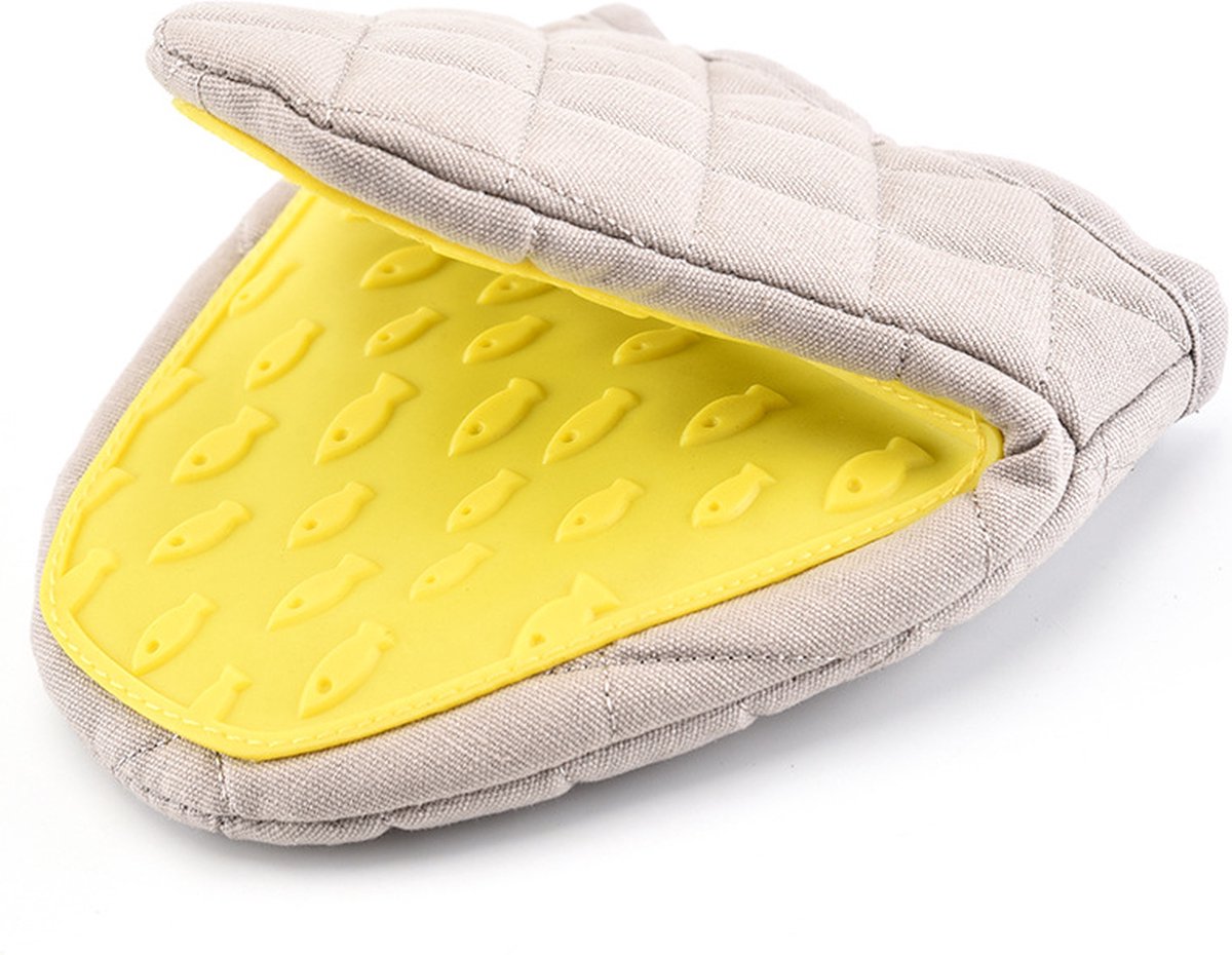Ovenwanten 2 stuks - Ovenhandschoenen - Pannenlappen - Geel