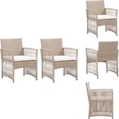 vidaXL Tuinstoelen - set van 2 - Beige poly rattan - Gepoedercoat staal - 55.5 x 58 x 76 cm - Tuinstoel